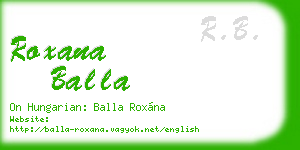 roxana balla business card